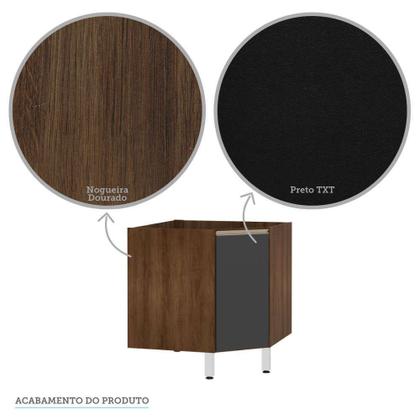 Imagem de Balcão de Cozinha sem Tampo Canto Diagonal 1 Porta Jade Luciane Móveis