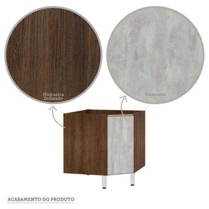 Imagem de Balcão de Cozinha sem Tampo Canto Diagonal 1 Porta Jade Luciane Móveis