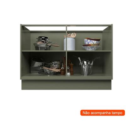 Imagem de Balcão de Cozinha sem Tampo Évora 2 PT Verde Hill 120 cm