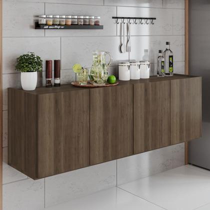 Imagem de Balcão de Cozinha Suspenso 118cm 4 Portas Monna Freijó Z34 - Mpozenato