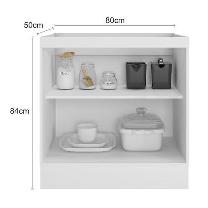 Imagem de Balcão de Cozinha Unna 2 Portas 80cm sem Tampo - Poliman Móveis