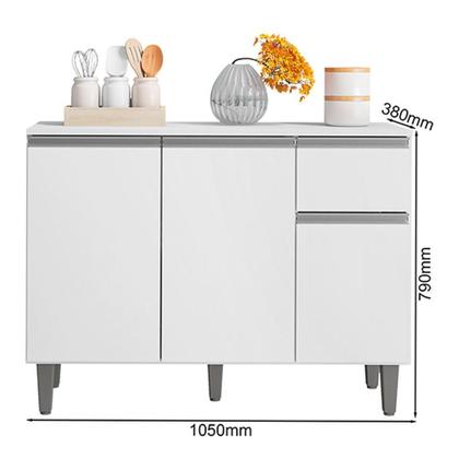 Imagem de Balcão de Cozinha Vanessa 105cm com Tampo MDP - AJL Móveis