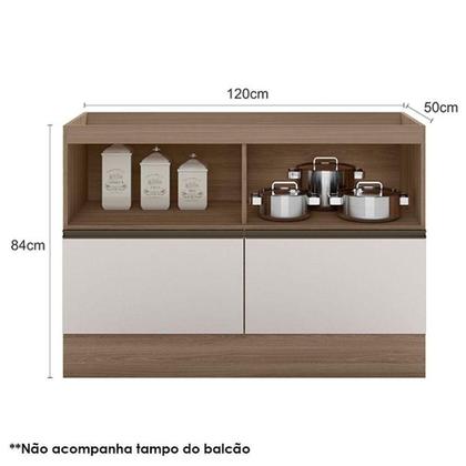 Imagem de Balcão De Pia 120cm Etna Carvalho Oak Off White - Poliman