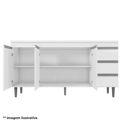 Imagem de Balcão de Pia Ambiente Andréia 160cm Amêndoa Branco - AJL