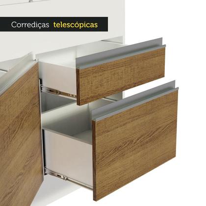 Imagem de Balcão de Pia Armário de Cozinha 150 cm 2 Portas e 2 Gavetas (Sem Tampo e Pia) Branco/Rustic Glamy Madesa