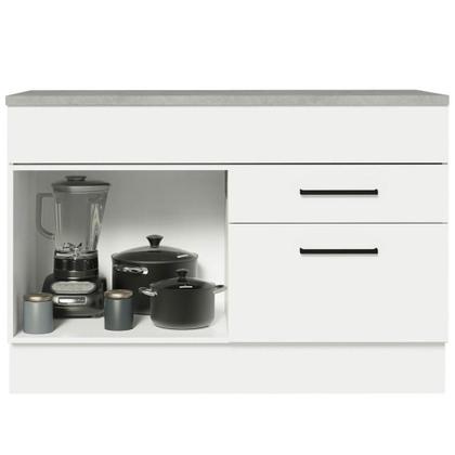 Imagem de Balcão De Pia Cozinha 1 Porta E 2 Gavetas (com Tampo) Branco Agata Madesa Branco