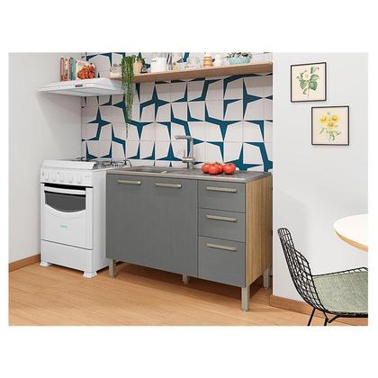 Imagem de Balcão de Pia Mad Versalhes 120 cm Freijó Gris - Kits Paraná