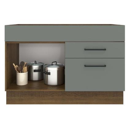 Imagem de Balcão De Pia Madesa Agata 1 Porta E 2 Gavetas - Rustic/cinza Rustic/cinza