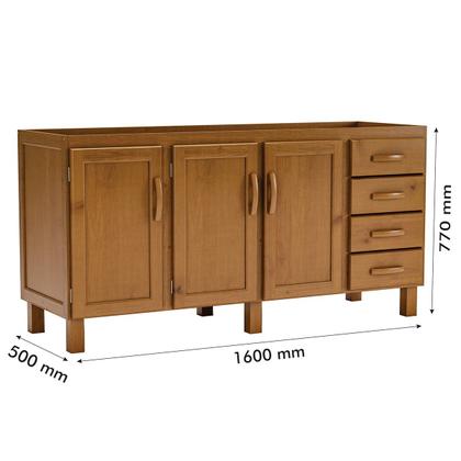 Imagem de Balcão de Pia para Cozinha 160 cm 3 Portas 4 Gavetas Frida