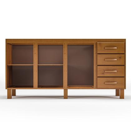 Imagem de Balcão de Pia para Cozinha 160 cm 3 Portas 4 Gavetas Frida