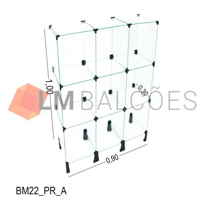 Imagem de Balcão de vidro - 0,90 x 1,00 x 0,30 LM Balcoes