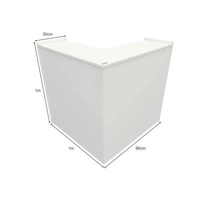 Imagem de Balcão em L para Escritório Atendimento Recepção Consultório Academia Comércio Lojas cor Branco