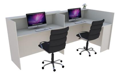 Imagem de Balcão em L Recepção Caixa 255cm Branco - Linha Premium  1.1