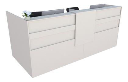 Imagem de Balcão em L Recepção Caixa 255cm Branco - Linha Premium  1.1