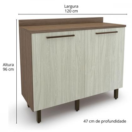 Imagem de Balcao Evolution Plus 2 Portas Tannat/Legno Crema Batrol