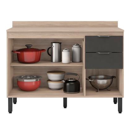 Imagem de Balcão Firenze 120cm 3 Portas e 2 Gavetas com Tampo 93241 Demóbile