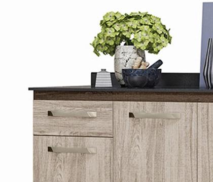 Imagem de Balcão Fit 120 com tampo Amendoa/Arezzo - Nicioli