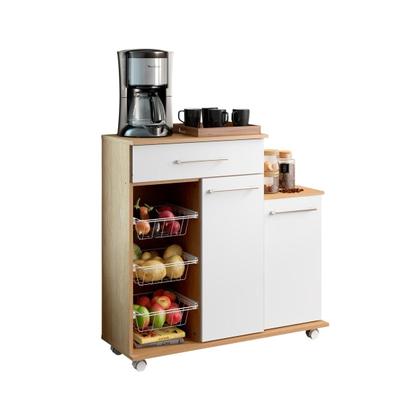 Imagem de Balcão Fruteira Multiuso Ditália MF-185 Carvalho/Branco