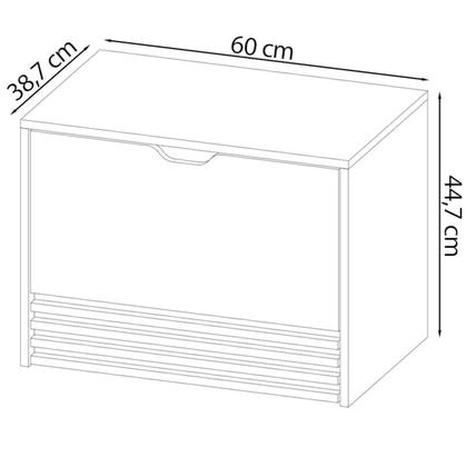 Imagem de Balcao Gabinete 1 Gaveta Ripada BN3613 Amendoa Marmore Lunar Tecno Mobili