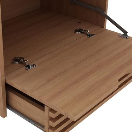 Imagem de Balcao Gabinete 1 Gaveta Ripada BN3613 Amendoa Marmore Lunar Tecno Mobili