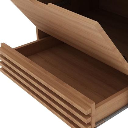 Imagem de Balcao Gabinete 1 Gaveta Ripada BN3613 Amendoa Marmore Lunar Tecno Mobili