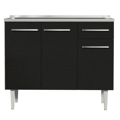 Imagem de Balcão Gabinete Com Pia 3 Portas 1 Gaveta 105cm