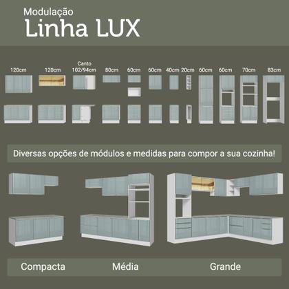 Imagem de Balcão Gabinete de Pia 120 cm 2 Portas 3 Gavetas (Sem Tampo) Branco/Cinza Lux Madesa