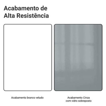 Imagem de Balcão Gabinete de Pia 120 cm 2 Portas (Sem Tampo) Branco/Cinza Lux Madesa