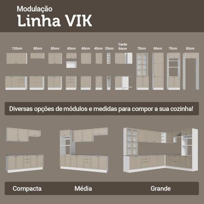 Imagem de Balcão Gabinete de Pia 120 cm (Sem Tampo) Branco/Crema Vik Madesa