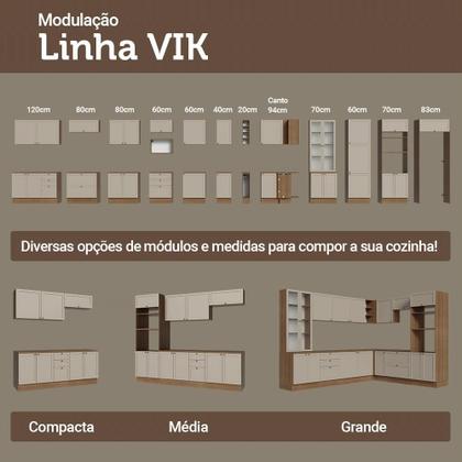 Imagem de Balcão Gabinete de Pia 120 cm (Sem Tampo) Rustic/Crema Vik Madesa