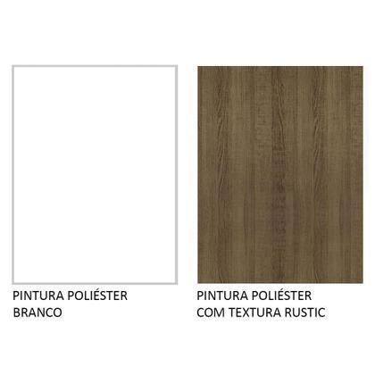 Imagem de Balcão Gabinete de Pia Armário de Cozinha 120 cm 2 Portas e 3 Gavetas Branco/Rustic Glamy Madesa