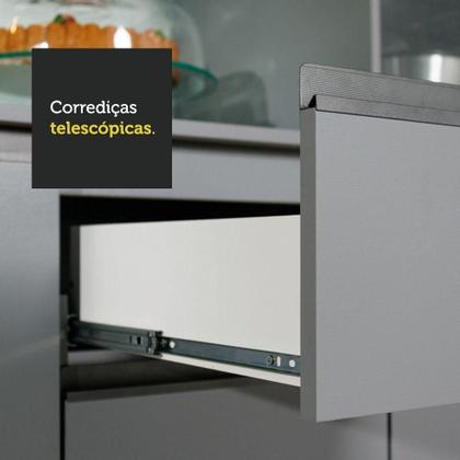 Imagem de Balcão Gabinete De Pia Cozinha 3 Portas 1 Gaveta Cinza