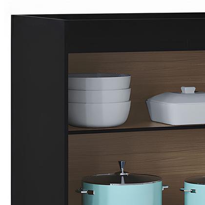 Imagem de Balcão Gabinete de Pia para Cozinha 120cm 3 Portas Classic P11 Preto - Mpozenato