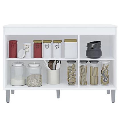 Imagem de Balcão Gabinete de Pia sem Tampo 120cm 3 Portas Manu - AJL Móveis