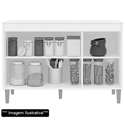 Imagem de Balcão Gabinete de Pia sem Tampo 120cm 3 Portas Manu - AJL Móveis