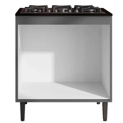 Imagem de Balcão Gabinete Emma Cooktop 2 Portas para Cozinha Cinza