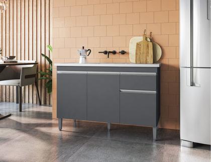 Imagem de - Balcão Gabinete Multiuso Tatiane 120cm C/tampo
