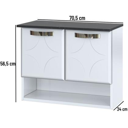 Imagem de Balcão Gabinete para Banheiro em Aço Rubi 2 Portas