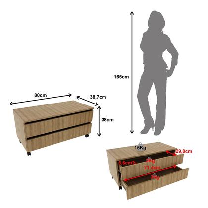 Imagem de Balcão Gabinete para Banheiro sem Cuba 80cm com rodízio e gaveta BN3603 Tecnomóbili