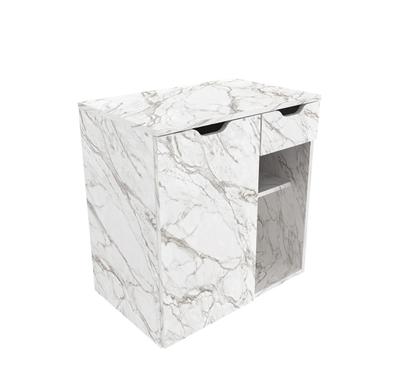 Imagem de Balcão Gabinete para Banheiro Suspenso com gaveta 60x61,5cm Mármore Branco