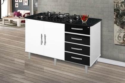 Imagem de Balcao Gabinete Para Cooktop De 5 Bocas Com Gavetas Cor Bpm