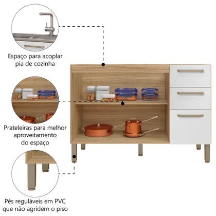 Imagem de Balcão Gabinete Para Pia 1,20m Versalhes Kit's Paraná
