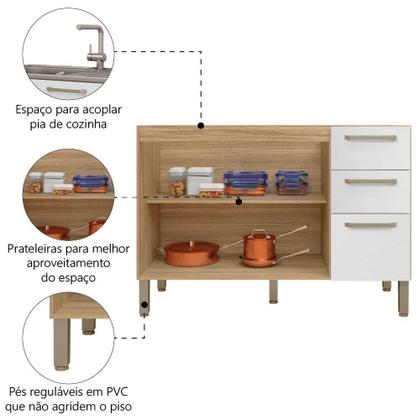 Imagem de Balcão Gabinete Para Pia 1,20m Versalhes Kit's Paraná