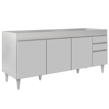 Imagem de Balcão Gabinete Para Pia 180cm Sem Tampo Dallas Branco - Lumil