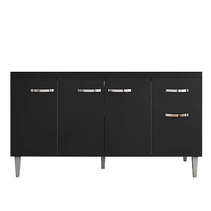Balcão Gabinete Para Pia Sem Tampo 150cm 4 Portas e 1 Gaveta