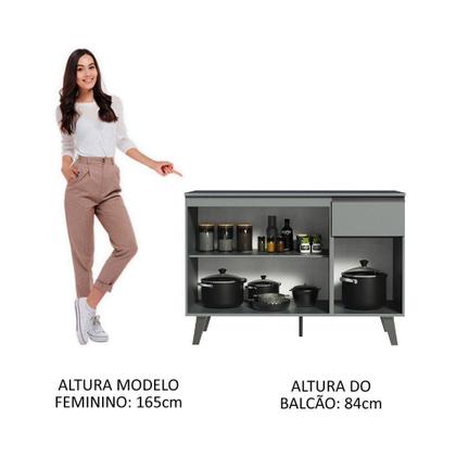 Imagem de Balcão Gabinete Pia Cozinha 3 Portas 1 Gaveta