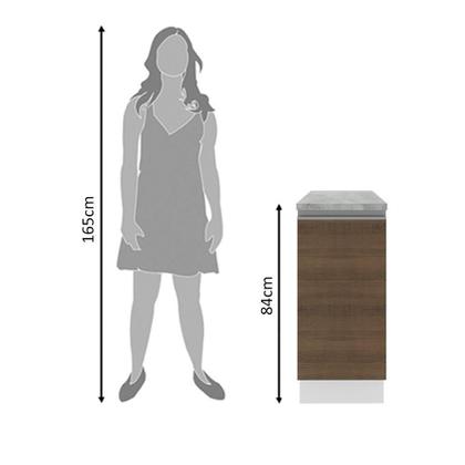 Imagem de Balcão Glamy 35cm 1 Porta Branco e Rustic Madesa