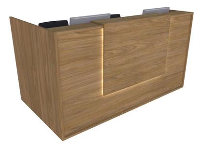 Imagem de Balcão L Recepção Caixa 166cm Freijó Syncro LINHA BLACK  2.1