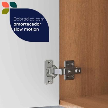 Imagem de Balcão Macadâmia 1200mm P/Cooktop 5 Bocas Freijó/Branco - Telasul