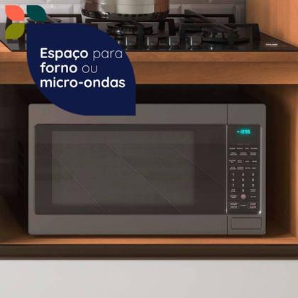 Imagem de Balcão Macadâmia 1200mm P/Cooktop 5 Bocas Freijó/Branco - Telasul